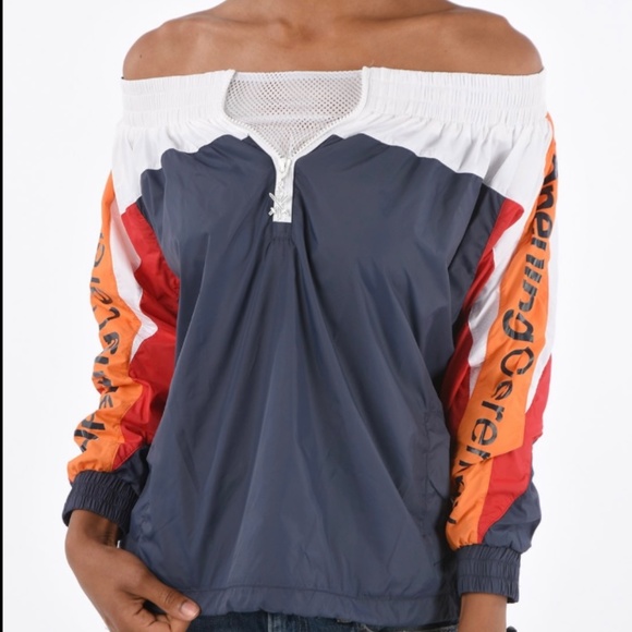 Opening Ceremony Nylon Colour Block Off-Shoulder Windbreaker Size XS - Picture 2 of 14